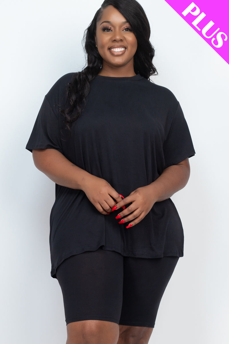 大码宽松上衣和骑行短裤套装（CAPELLA）