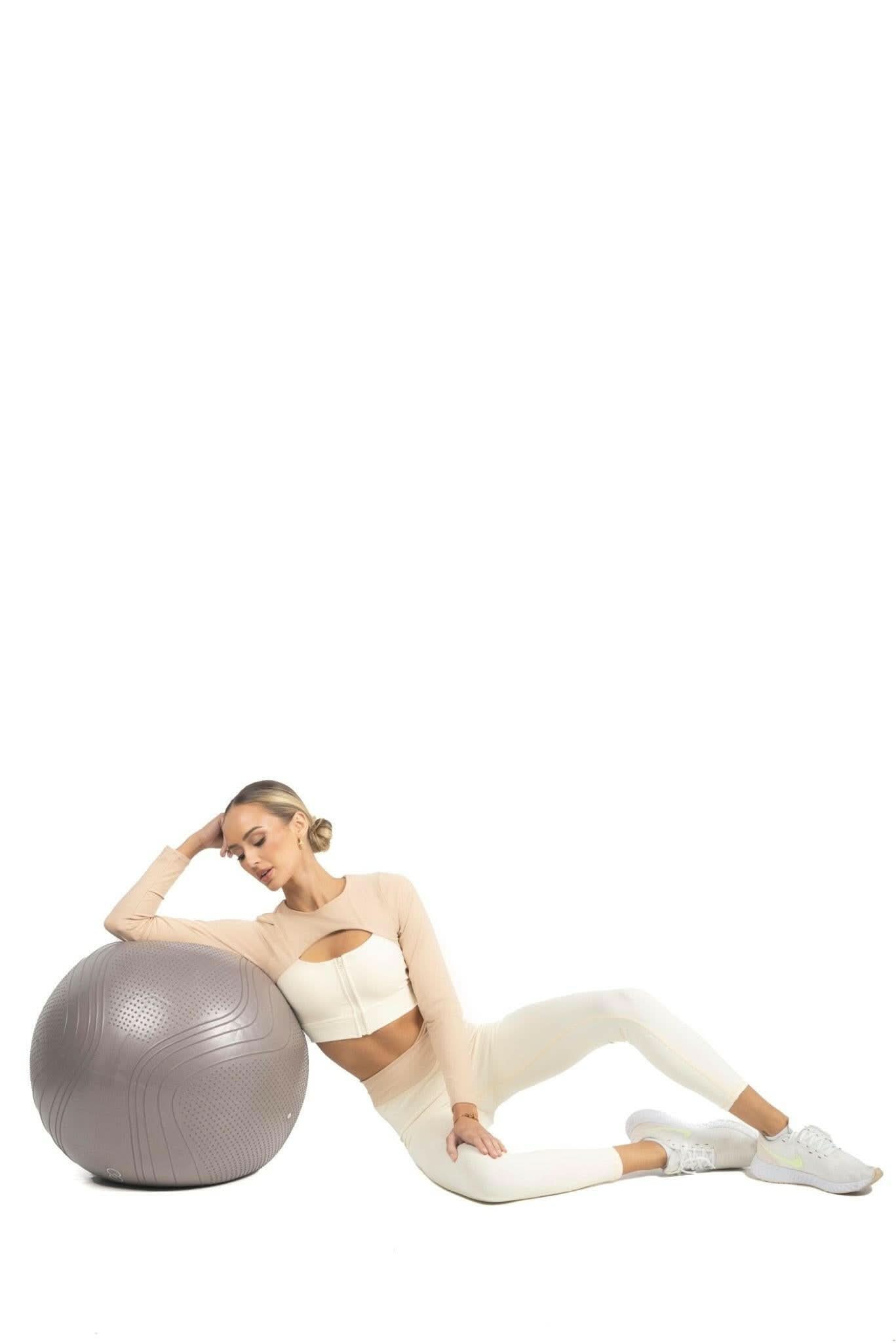 Alisha V Waistline Colorblock Legging in Beige